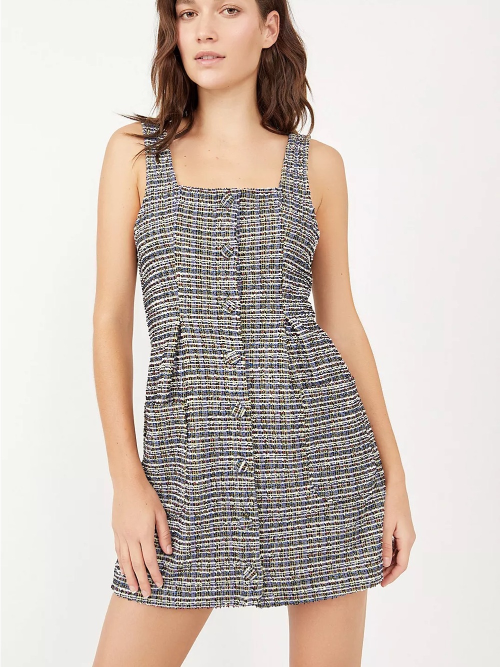 Free People Maxx Mini Shift Tweed Dress Size Large‎ Academia Old Money Preppy